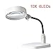 Produktbild Koimg Lupe 10-Fach Desktop-lupenleuchte Mit Standfuß Vergrößerungsglas Mit Beleuchtung Led-Lampe Elektronische Hochauflösende Für Reparaturarbeiten Reparatur Tisch Schweißen