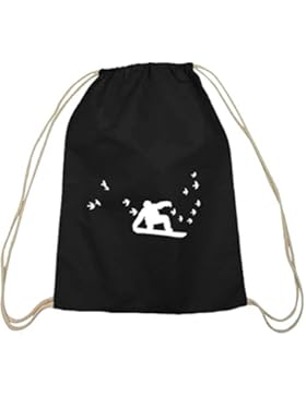 Shirtstreet24, SNOWBOARDER, Wintersport Après Ski Baumwoll natur Turnbeutel Rucksack Sport Beutel