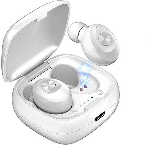 Auriculares Bluetooth 5.0, Auriculares Inalámbricos In-Ear, Cascos Inalámbricos con Micrófono y Estuche de Carga, Cascos Bluetooth Deportivos con Control Táctil, para Android y iOS