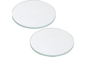 PATIKIL Lentille de Lampe Poche en Verre Trempé Résistant aux Rayures, 2 Pcs, Diamètre 40mm / 1.57 pouce, Épaisseur 2mm / 0.08 pouce, pour Source Lumière LED, Transparent