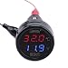 Produktbild Droking Auto-Voltmeter-Thermometer, Digital Volt Temp 12V / 24V Auto-Spannungs-Monitor -10~80  Temperatur-Tester-Thermometer 2in1 Doppel-LED Volt Temp Monitor Zigarettenanzünder-Stecker (Rot + Blau)