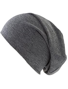 Dunkelgraue Jersey Beanie Mütze für Herren und Damen