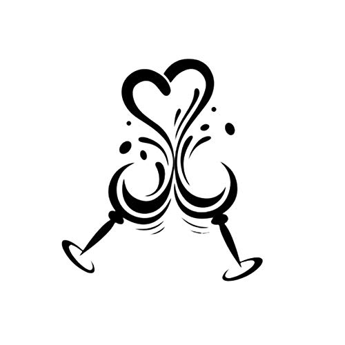 Hilai Love Wine Cup Vinyl Wall Decal Creative Wall Sticker Removable Art Wall Paper for Bedroom, Living Room, Kids Room