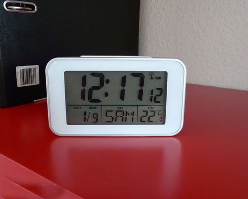 Funkuhr mit Thermometer Funkwecker Wecker Uhr in Silber (SN4491W) - 3