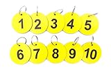 Detalles - Disponible en acrílico amarillo de 3 mm, con respaldo negro, tamaño aprox. 53 mm x 3 mm