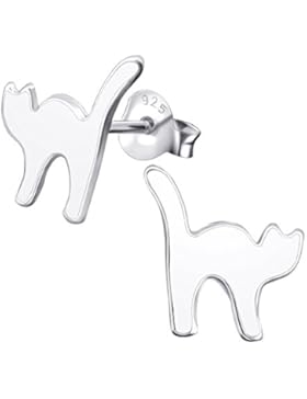 Laimons Kids Kinder-Ohrstecker Kinderschmuck Katze glanz Sterling Silber 925