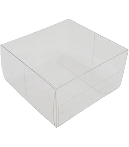 PuntoCasaStore SCATOLE BOMBONIERE Pieghevoli Trasparenti Pet PVC Confezione Regalo Contenitore portaconfetti plastica Astuccio Cono Cofanetto Baule Multiuso (20 PZ, 10x10x5 CM