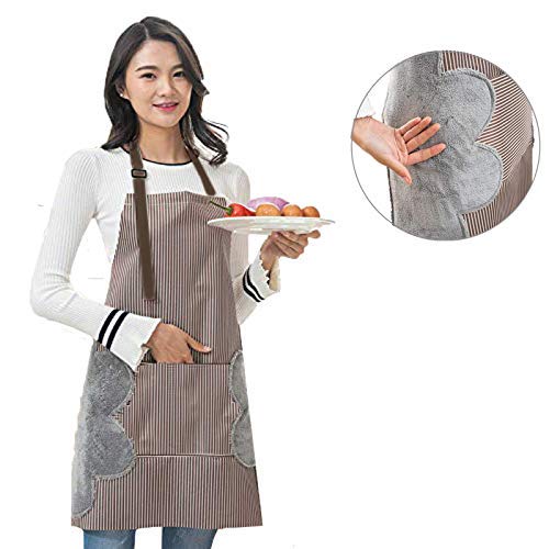 ACTNOW - Grembiule da Cucina con 3 Tasche Oxford, Impermeabile, Resistente all'olio, da Donna Kaffee, 2 Stück