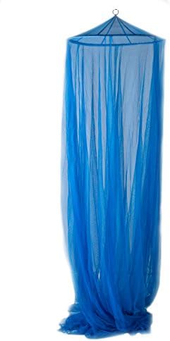 Mosquito net Extra- Large, circular, suitable for all bed sizes, canopy dome insect protection (blue)
