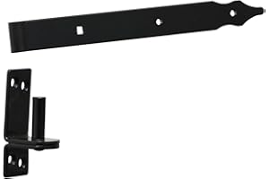 BRESKO Ladenband mit Kloben Set schwarz pulverbeschichtung 30-80 cm Torband Türband charnier Tor Gartentor (L: 300x30x3 mm / Ø10 mm Dorn)