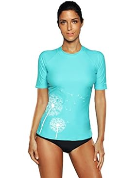 CharmLeaks Damen Rash Guard Kurzarm UV-Schutz (UPF) 50+