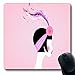 Produktbild Mousepads Rosa Prallplatten-Mädchen-Retro Zwanzigerjahre rotes Kabarett S S Schwarze Entwurfs-Personen-längliche Form-Rutschfeste Spiel-Mausunterlage Gummi-längliche Matte,Gummimatte 11,8"x 9,8"  3