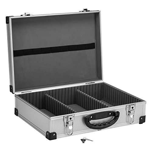 Werkzeugkoffer Werkzeugkiste 42,5×30,5×12,5 cm + Schlüssel – Silber Aluminium - 2