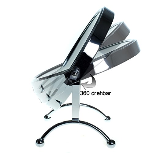 HIMRY® Kosmetik Spiegel 8 inch, 360° drehbar, 5X Vergrößerung. 2 Spiegel: normal und 5 – fach Vergrößerung, Designed Kosmetikspiegel, 19 cm ø, verchromt, KXD3118-5x - 4