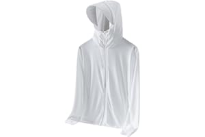 LYAART Felpa con Cappuccio Anti-UV Leggera per Protezione Solare Esterna, Protezione Solare con Cappuccio Anti-UV con Cerniera, Protezione Solare Leggera con Cappuccio