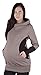 2 in 1 Maternity & Nursing breastfeeding warm Hoodie Top Pullover 3078A (8, Brown / Cappuccino)
