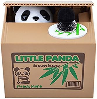 GOOD DING Cute Panda Stealing Coins Cents Penny Buck Saving Money Box Pot Case Piggy Bank