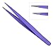 Professional Eyebrow tweezer Pointed plucker hair remover Tweezerette (PURPLE)