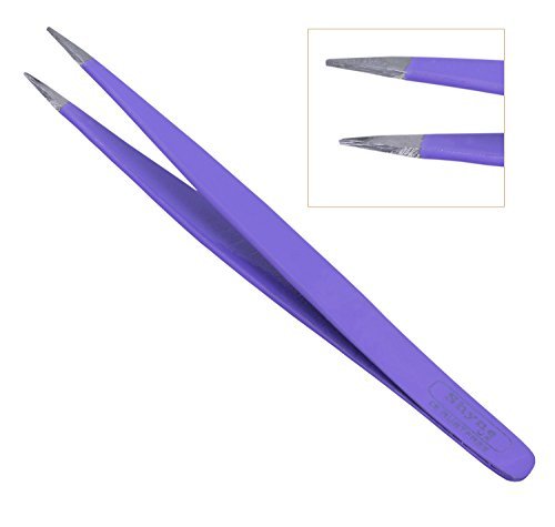 Professional Eyebrow tweezer Pointed plucker hair remover Tweezerette (PURPLE)