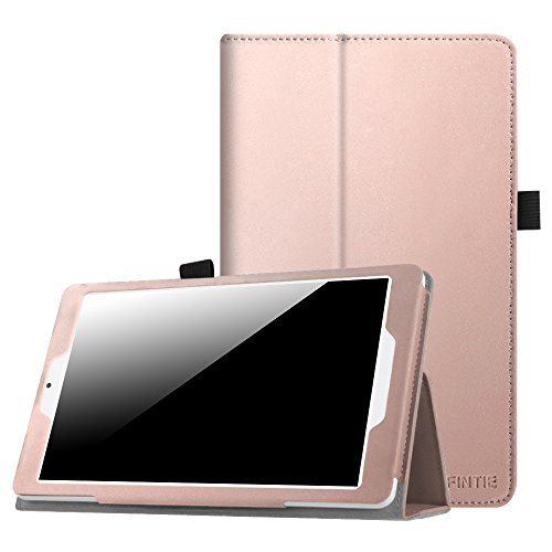 Telekom Tablet Puls Hülle - Fintie Premium Kunstleder Folio Schutzhülle Tasche Etui mit Standfunktion für Telekom Puls 8 Zoll Tablet, Roségold