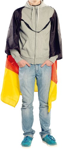 PEARL EM-Fanartikel: Deutschland-Cape 150 x 110 cm mit Ärmeln – Bodyflag (Deutschlandfahne)