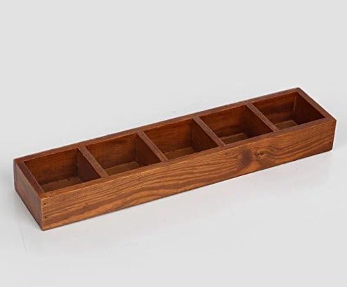 Multi-Functional 5-Grid Vintage Wooden Storage Divider Box Drawer Desk Organizer Tray for Crafts,Flowers, Plants, Jewelry, Supplies from Astra Gourmet (5-Grid#1)
