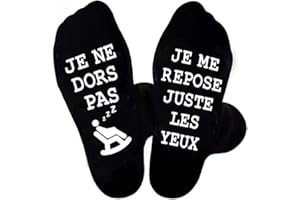 Maudzlan Chaussette Rigolotes Humour Polaire Hiver Personnalisé,Socks Roses Anti-glissant Imprimé Lettres Cadeau Chocolat Anniversaire Cadeau Noël Fête des Mères