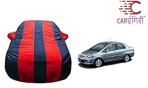 Carigiri Car Body Cover for Honda City ZX [2005-2008] (with Mirror Pocket, Triple Stiched, Fully Elastic, Red/Navy Blue)