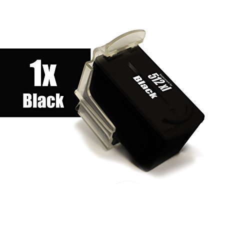 1x Drucker Patrone PG-512 BLACK XL für Canon Pixma iP 2700 MP 230 240 250 MX 320 330 340 350 360 410 420 - 1x Schwarz - ersetzt original Canon PG512