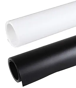 Store2508 PVC Photo Photography Studio Lighting Backdrop Background Washable 68cm*130cm (2 Pcs Set, Black & White)