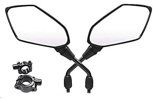 Auzkong Universal Motorcycle Mirrors 10mm Rear View Side Mirrors Compatible with Yamaha HONDA Suzuki Street Bike and Cruiser Scooter