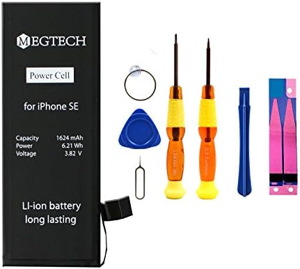 MEGTECH Replacement Battery Compatible with iPhone SE with Toolkit and adhesive