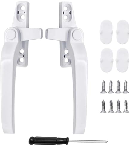 2 Pcs Casement Window Locking Handles, Aluminium Alloy Rotating Window