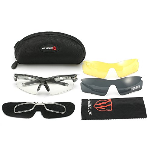 Fahrradbrille,CAMTOA UV Polarisiert Sonnenbrille farbige Radbrille mit 3 wechselbaren Gläser,Damen Herren Sport Brille Schutzbrille für Radfahren Mountainbike Laufen Angeln Golf Outdoor - 4