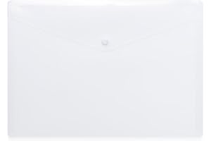 ‎HERMA HERMA 20068 Dokumententasche A4 Transparent Weiß, 5 Stück, kleine Sichttaschen Umschlag mit Druckknopf, Briefumschlag aus Plastik für Schule, Uni, Büro, Reise