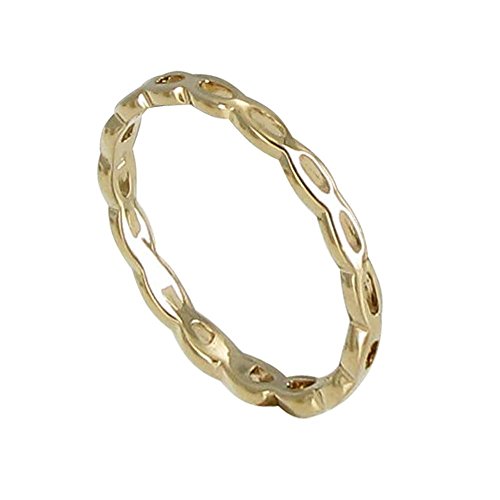 Schmuck Les Poulettes - Vergoldet Ring Mandel Durchbohrt - grobe 60 (19.1)