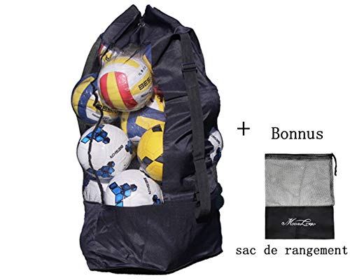 Sac à Ballon Filet de Ballon Sac en Maille pour Boule Grande Capacité de 15-20 Ballons Sac de Transport pour Basket-ball Football Volley-ball Sac Bandoulière Rangement des équipements de Sport Plage