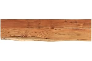 vidaXL Tablero Rectangular, Superficie de Mesa Auxiliar, Tablero de Repuesto, Superficie de Comedor, Madera de Acacia Borde Vivo 160x40x3,8 cm