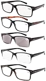 Eyekepper 5-pack Spring Hinges Vintage Reading Glasses Men Includes Sun Readers +2.00