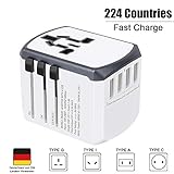 ✈UNIVERSAL REISEADAPTER FIT FÜR ÜBER 224 LÄNDER---Kreatives All-in-One-Design macht es einfach zu bedienen. Eingebauter UK / EU / AU / US-Stecker, können Sie es einfach in über 224 Ländern verwenden, während Sie unterwegs sind,wie USA, Europa, Australien, Italien, England, Deutschland, Frankreich, Japan, Argentinien, Irland, Israel, Hong Kong, etc.