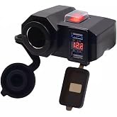 Motorcycle Dual Port Usb Charger/Voltmeter And Lighter Slot