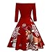 Produktbild JYJM 2018 Frauen Weihnachten Santa 3D Print Flare Elastische Hohe Taille Cosplay Ballkleid Rock Rockabilly Kleid Partykleider Cocktailkleider GD6086 Oodji Ultra Damen Viskose-Kleid Basic