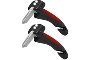 RAFFISH Poignée de Support d'assistant de Voiture 4 en 1, Aide à la mobilité de Barre d'appui de Voiture Lampe de Poche LED Coupe-Ceinture et Brise-vitre, poignée de Support Debout d'aide2 Pcs