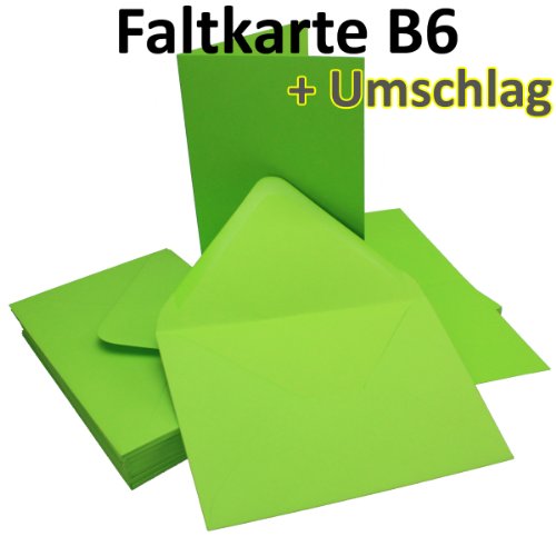 25 Sets – Faltkarten HELL-GRÜN – DIN B6 + Umschläge – PREMIUM QUALITÄT – sehr formstabil – Qualitätsmarke: NEUSER FarbenFroh - 2