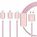 Produktbild ONX3 (Rose Gold) Premium-Qualität 1 Meter Länge 3 in 1 Mehrere USB-Ladekabel High-Speed-Nylon Geflochten mit Typ C / 8 Pin Lighting / Micro USB-Anschluss für Acer Switch V 10 10.1"