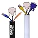 Produktbild eaxer Kabel Management Ärmel, Klettverschluss verstellbar 200 cm schwarz & weiß Kabel Tidy Wrap aus Premium Qualität Flexible Neopren, 1 Stück
