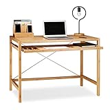 schreibtisch holz modern Tastaturauszug: Die ausziehbare Tastaturablage des PC-Tisches bietet genügend Platz für Maus und Tastatur - Sie enthält einen praktischen Schubladenteiler