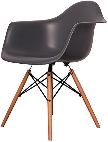 Charles Eames Style Dark Grey Plastic Retro Armchair