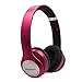 Produktbild samLIKE Kabellos Kopfhörer, Tragbarer und Faltbarer Metallisches Surround Sound Headset Noise Reduction Headphone mit Mikrofon Speaker für iPhone, Android Smartphones PC und MP3 Players usw ( Rosa)