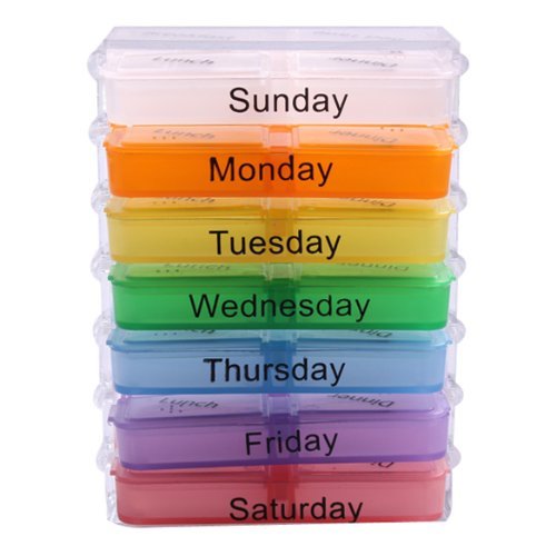 Plastic Box 7 Day Pill Organizer Storage Box Case